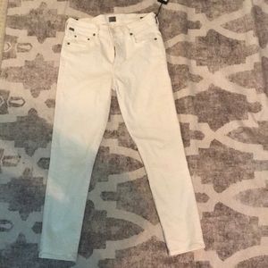 White high rise skinny jeans
